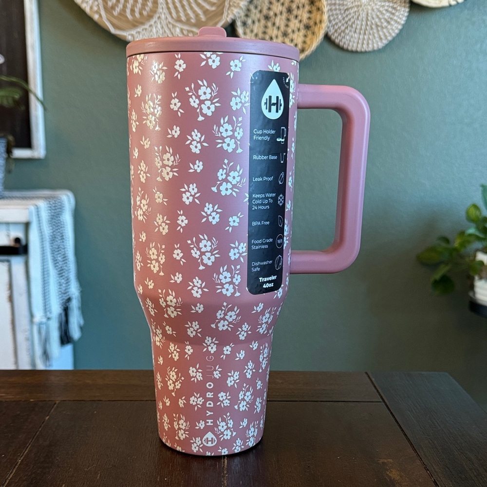 Hydrojug 40oz travel tumbler in Mauve Meadows! New! Limited Edition!